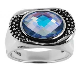 Michael Dawkins Sterling 2.95 ct Faceted Topaz East/West Ring —