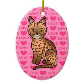 Cinnamon Ocicat Cat Love Christmas Ornaments