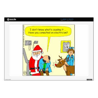 Santa takes Rudolph to the doctor   cartoon Laptop Skin