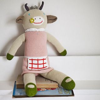 knitted friend claire the cow by rowen & wren