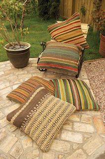 moroccan jute and chenille cushion by hunter jones