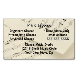 Music Lessons Business Card Templates