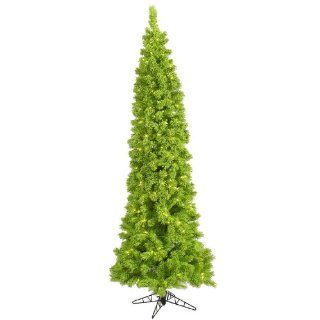 4.5' Pre Lit Lime Green Flocked Pencil Artificial Christmas Tree   Green Lights  