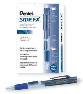 Pentel Side FX Mechanical Pencil, 0.7mm, Blue Barrel, Box of 12 (PD257C) : Office Products