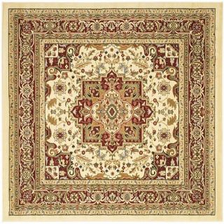 Lyndhurst Collection Traditional Ivory/red Rug (6 Square)