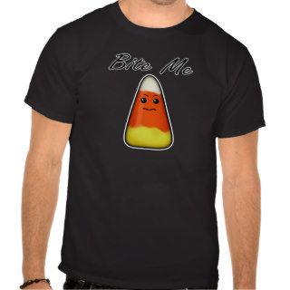 Bite Me, Cute Angry Candy Corn Cartoon Design Tee Shirts