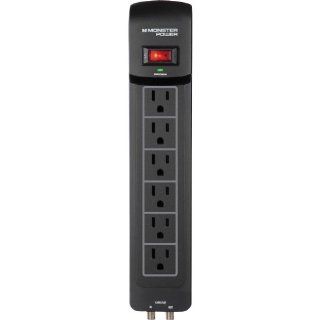 Monster Cable MP EXP 600 AV 6 Outlet Surge Protector with AV Protection: Electronics