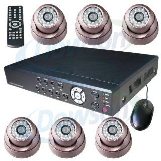 CCTV Surveillance Video System 8 Channel H.264 DVR with 6x Sony Color CCD Armour Dome IR Day/Night Indoor/Outdoor Security Cameras 6 60ft Siamese Cables and Power Adapter Unit included! Internet Access and Smartphone & 3G Mobile Phone Live View!Plug n 