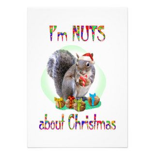 Christmas Squirrel Custom Announcements