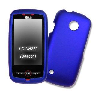 LG Beacon MN270 Attune UN270 Blue Rubber Feel Hard Case / Protector Cover / Faceplate Housing: Cell Phones & Accessories