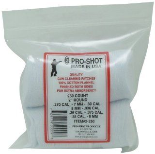 Pro Shot .270 .38 Caliber 2 Inch RD. 250 Count Patches : Hunting Cleaning And Maintenance Products : Sports & Outdoors