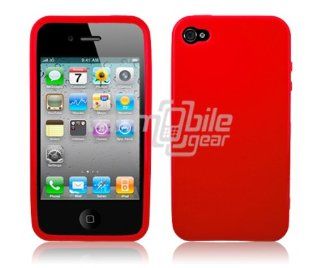VMG RED SOLID Color Premium 1 Pc TPU Hard Rubber Gel Skin Case Cover for Appl: Cell Phones & Accessories