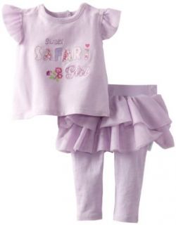 Vitamins Baby Girls Newborn Safari Girl 2 Piece Skirt Legging Set, Lilac, 6 Months: Clothing