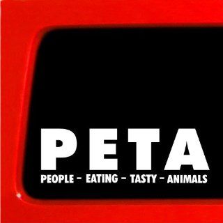 PETA People Eating Tasty Animals funny decal sticker car BUMPER vegetarian Automotive