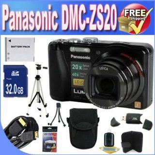 Panasonic Lumix ZS20 14.1 MP High Sensitivity MOS Digital Camera with 20x Optical Zoom + 32GB SDHC Class 10 Memory + Extended Life Battery + USB Card Reader + Memory Card Wallet + Deluxe Case w/Strap + Mini HDMI to HDMI Cable + Shock Proof Deluxe Case + Pr