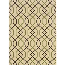 Ivory/brown Outdoor Geometric Area Rug (710 X 10)