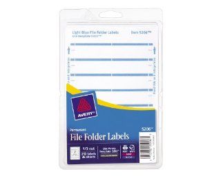 Avery Print or Write File Folder Labels for Laser and Inkjet Printers, 1/3 Cut, Light Blue, Pack of 252 (5206)  Avery Files Labels 
