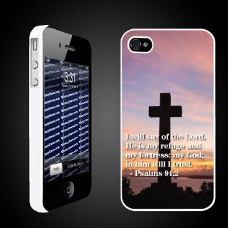Bible Verse Psalms 912 Christian Themed Protective Hard Case for iPhone 4/4S   White Cell Phones & Accessories