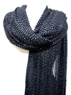 Sequin and Beaded Silk Chiffon Stole Scarf Wrap Shawl Black at  Womens Clothing store: Fashion Scarves