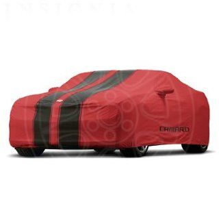 2010 2013 Chevrolet Camaro Outdoor Car Cover Red with Black Stripes and Camaro Logo GM# 92215993 Fits Hard Tops: Automotive