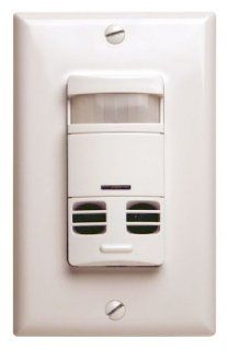Cooper Controls OSW DT 0601 MV W Greengate 120 277 Volt Dual Tech PIR Wall Switch Sensor, with Neutral Wire, White Finish   Motion Activated Wall Switches  