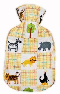 Warm Tradition ZOO ANIMALS FLANNEL CHILDREN'S Covered Hot Water Bottle   Bottle made in Germany, Cover made in USA: Health & Personal Care