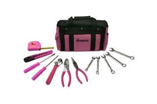 Pink Womans tool set 12 piece Tool Kit with hand bag: Home Improvement