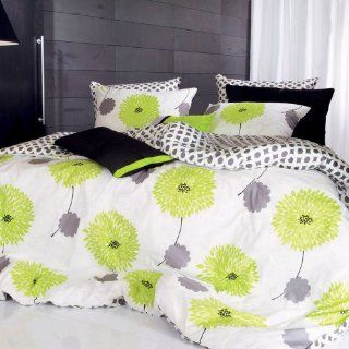 Lime Green Floral Duvet Cover Set 1100tc   King   Gray And Lime Green Bedding