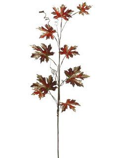 44" Glittered Maple Leaf Spray Red Burgundy (Pack of 6) : Tree Plants : Patio, Lawn & Garden