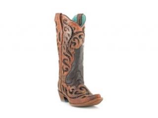 New Corral C1183 Chocolate Inlay 6 Womens Western Boots: Shoes