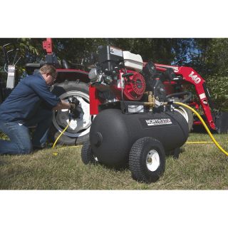 NorthStar Portable Gas-Powered Air Compressor — Honda 163cc OHV Engine, 20-Gallon Horizontal Tank, 13.7 CFM @ 90 PSI  Gas Powered Air Compressors