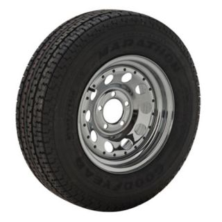 Goodyear Marathon 225/75 R 15 Radial Trailer Tire 6 Lug Chrome Modular Rim 98634