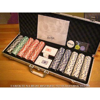 Fat Cat Hold'em Dealer Poker Chip Set (500 Chips) : Sports & Outdoors