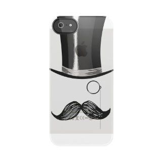 Uncommon LLC Dapper Stache Frosted Deflector Hard Case for iPhone 5/5S   Retail Packaging   Black/White: Cell Phones & Accessories