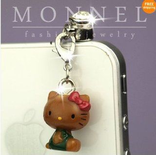 ip303 Luxury Hello Kitty 3D Charm Anti Dust Plug Cover For iPhone 4 4S Cell Phones & Accessories
