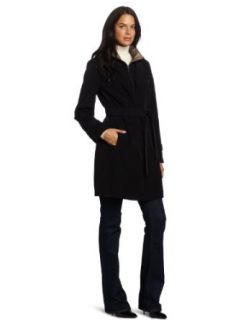 London Fog Women's Kara Rain Coat, Black Amber, Medium at  Womens Clothing store