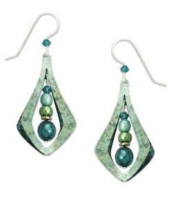 Adajio by Sienna Sky Sea Green and Teal 3 D Open Necktie with Bead Drop Earrings 7546: Jewelry