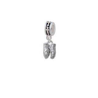 Small Silver Ballet Slippers European Silver Cross Charm Dangle Bead Pandora Charms Ballet Slippers Jewelry