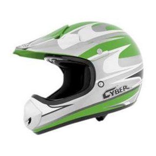Cyber Helmets UX 10 RUSH GREEN_SIL_WHITE XS MOTORCYCLE HELMETS: Automotive