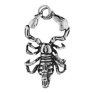 Sterling Silver Scorpion Necromance Pendant Necklace Charm Women's Men's Spiritual Religious Wiccan Wicca Pagan NEW AGE Jewelry: Jewelry