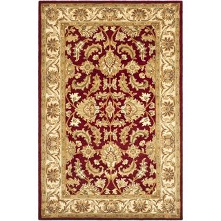 Handmade Heritage Kashan Red/ Ivory Wool Rug (4' x 6') Safavieh 3x5   4x6 Rugs