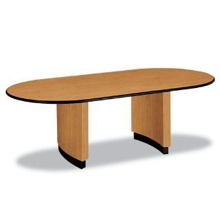 basyx by HON BSX4896TCOVKIT 96" Oval Top Conference Table, With Bullnose Edge and Plinth Laminate Base, Harvest : Office Products