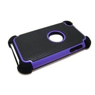 HJX Purple 3in1 Triple layer Hybrid Rugged Rubber Matte Hard Soft Gel Case Cover for Apple iPod Touch 4 / iTouch 4th Generation: Cell Phones & Accessories