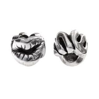 Silverado 'Lips Kiss me' Silver Charm   Fits On Pandora Chamilia And Troll Bracelets: Jewelry