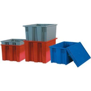 Aviditi BINS123 Stack and Nest Containers, 26 5/8" x 18 1/4" x 14 7/8", Red (Pack of 3): Industrial & Scientific