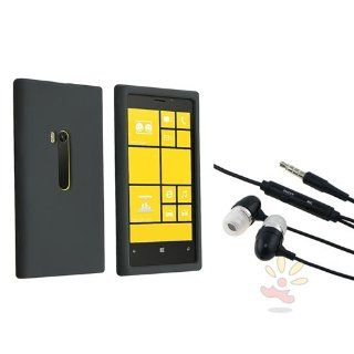Everydaysource Compatible with Nokia Lumia 920 Black Silicone Case with FREE In ear (w/on off) Stereo Headsets: Cell Phones & Accessories