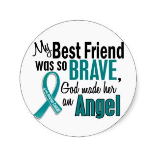 My Best Friend Is An Angel 1 Ovarian Cancer Sticker