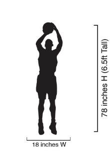Vinyl Wall Art Decal Sticker Basketball Player Shooting 18" Wide x 78" Tall (6.5ft) #339   Other Products  