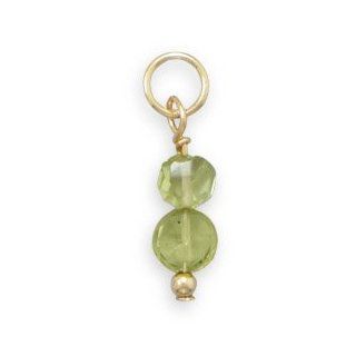 August Birthstone Peridot Charm 14k Yellow Gold Filled   Made in the USA: Jewelry