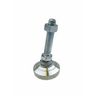 J.W. Winco 10N50M82/DN Series GN 343.2 Carbon Steel Threaded Stud Type Leveling Mount with Plastic Cap, Zinc Plated Finish, Metric Size, M10 x 1.5 Thread Size, 40mm Base Diameter, 50mm Thread Length: Vibration Damping Mounts: Industrial & Scientific